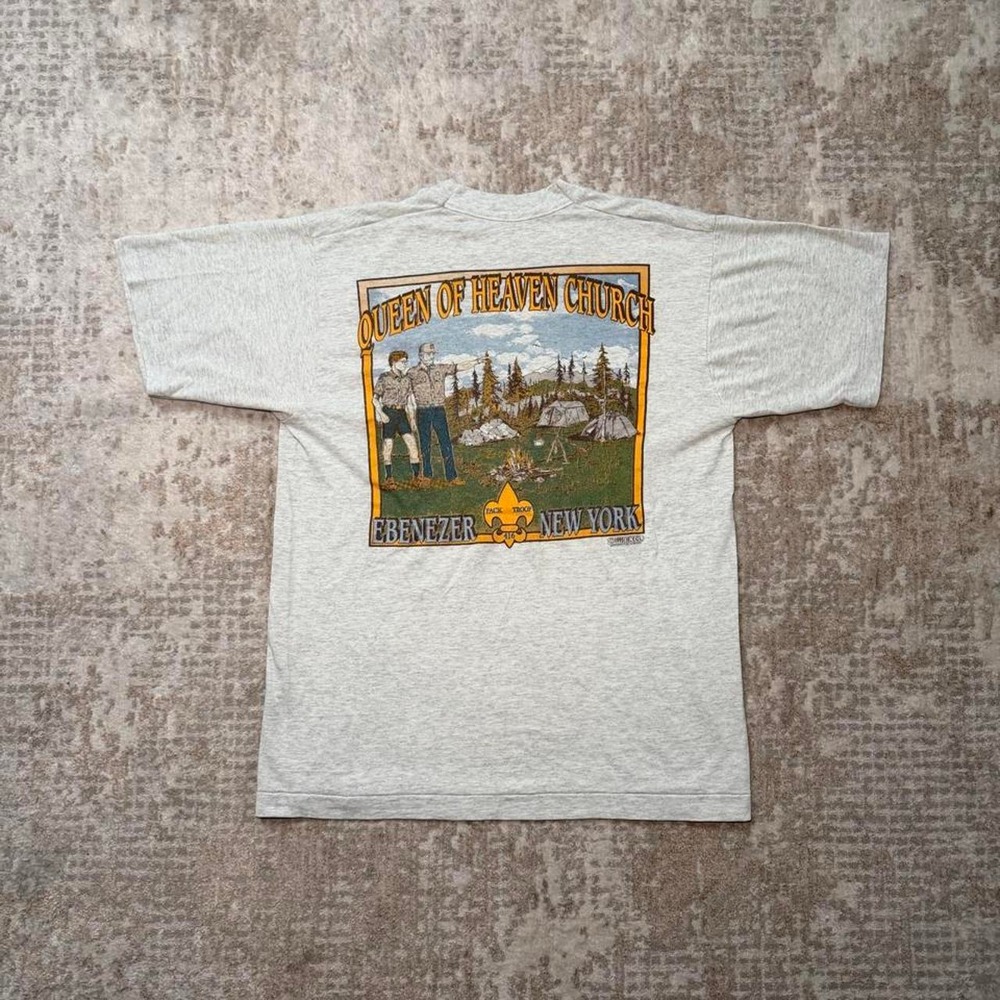 Vintage 1995 Queen of Heaven Church Ebenezer New York Boy Scouts Medium T-Shirt
